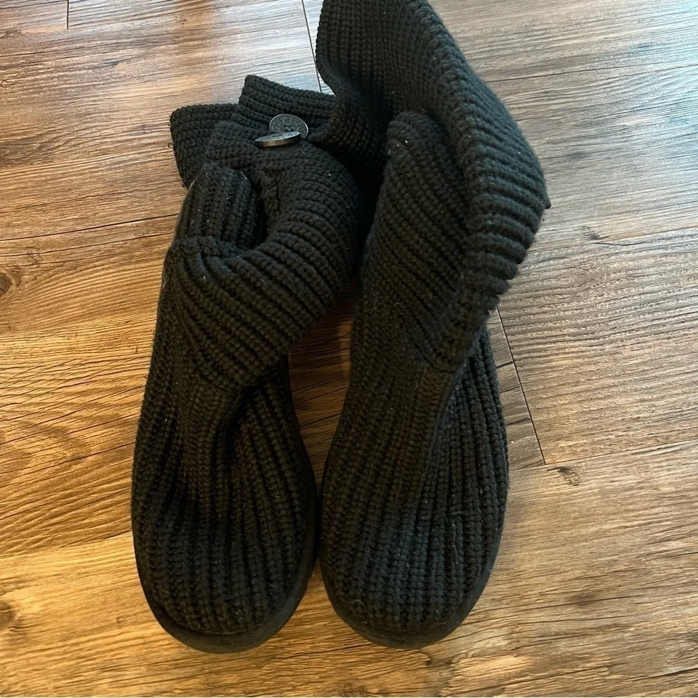 Ugg Cardy Knit Sweater Boots Black Size 7